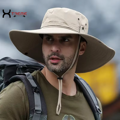 Ultimate Sun Protection Fishing Hat - Breathable Mesh Cap for Outdoor Adventures, Hiking, and Camping - Stylish Anti-UV Men's Panama Hat