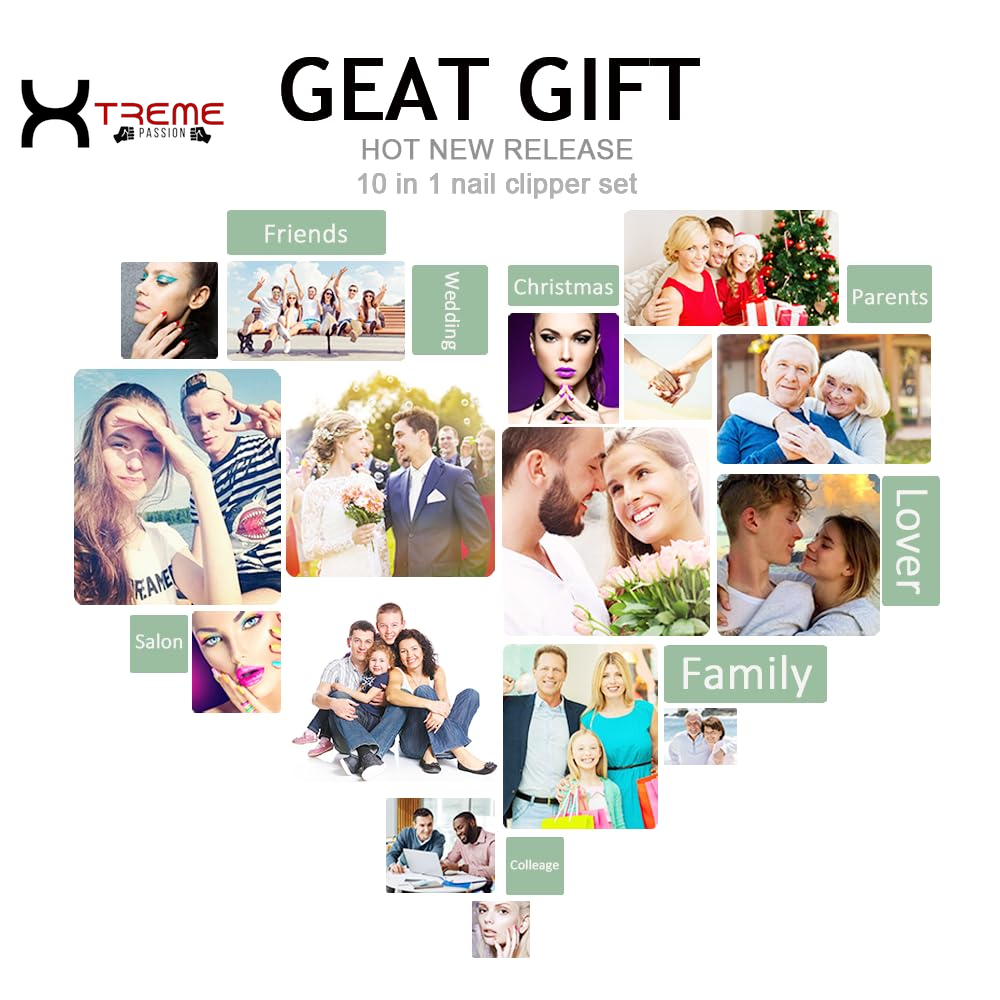 Elevate Your Grooming Routine with the Premium 10-in-1 Jade Green Stainless Steel Manicure Set - Complete Nail Care Kit for Men and Women in a Stylish Leather Case