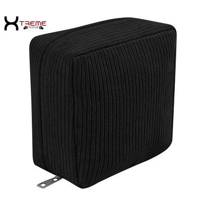 Stylish Black Makeup Bag - Large Capacity Travel Toiletries & Cosmetic Storage Tote with Brush Organizer