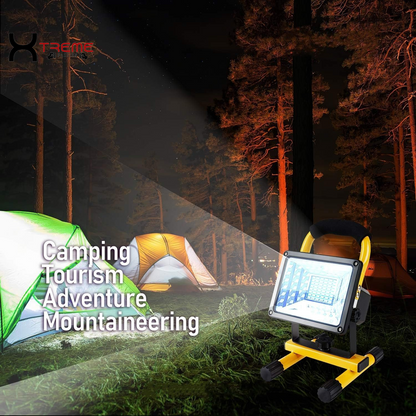 Experience Ultimate Illumination with the 30W Adjustable Brightness 36LED Portable Work Light - Waterproof Flood Light for Garage, Workshop, and Outdoor Adventures in Vibrant Yellow