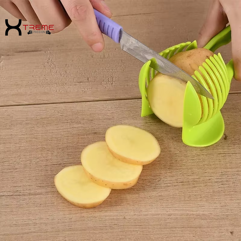Versatile Handheld Tomato Slicer & Fruit/Vegetable Cutter - Essential Kitchen Gadget for Effortless Food Prep!