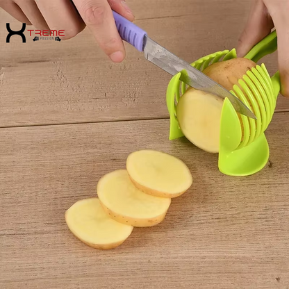 Versatile Handheld Tomato Slicer & Fruit/Vegetable Cutter - Essential Kitchen Gadget for Effortless Food Prep!