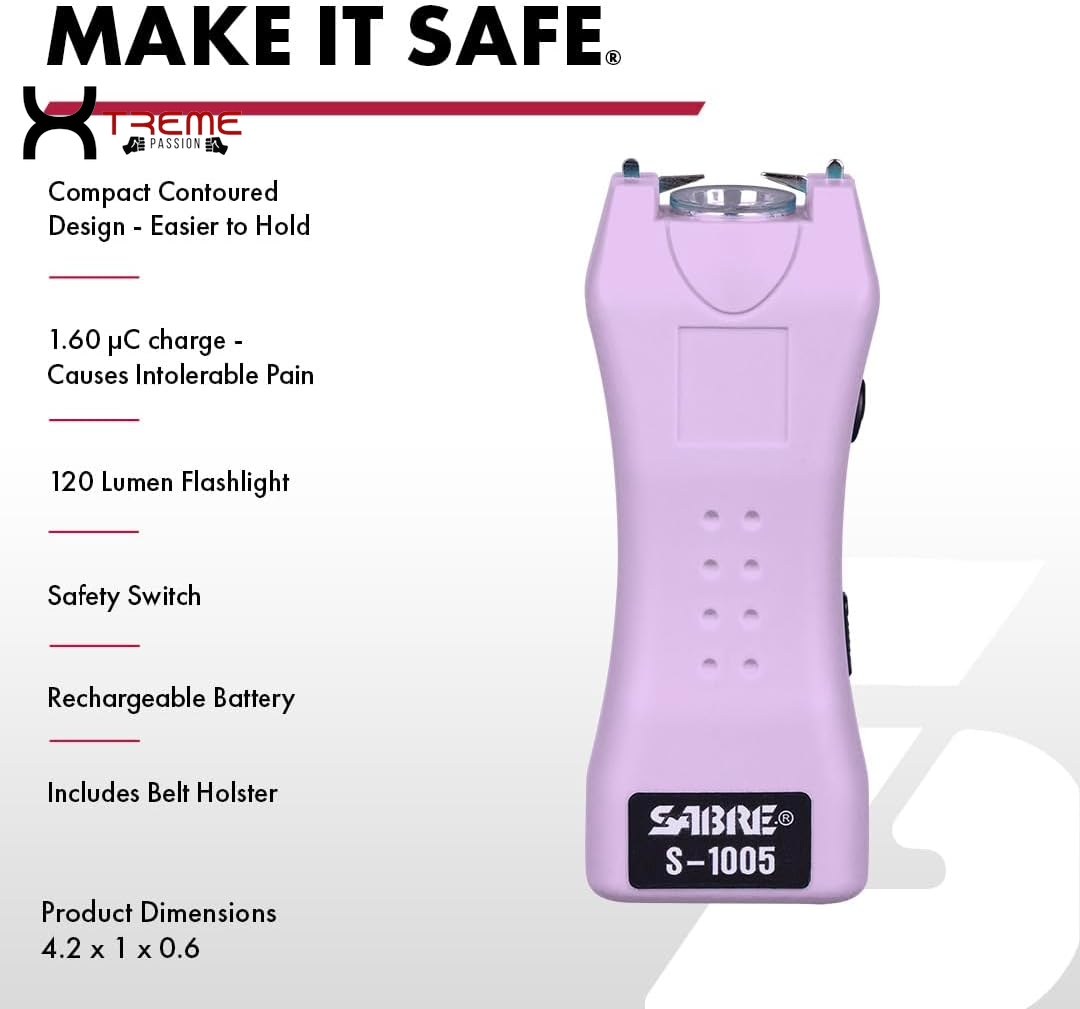 Ultimate Self Defense Kit: Rechargeable Stun Gun & Pepper Spray with 120 Lumen Flashlight for Unmatched Protection