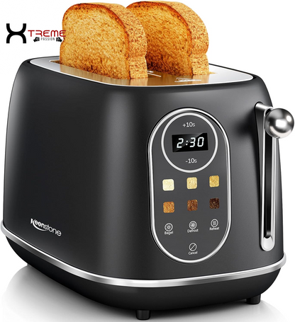 Stylish Deep Blue Compact 2-Slice Toaster with 6 Browning Settings, Bagel & Defrost Functions, and Removable Crumb Tray - Perfect for Every Kitchen!