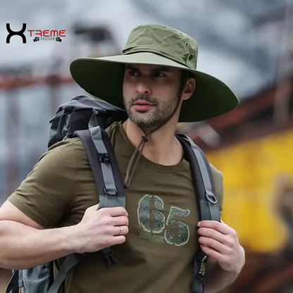 Ultimate Sun Protection Fishing Hat - Breathable Mesh Cap for Outdoor Adventures, Hiking, and Camping - Stylish Anti-UV Men's Panama Hat