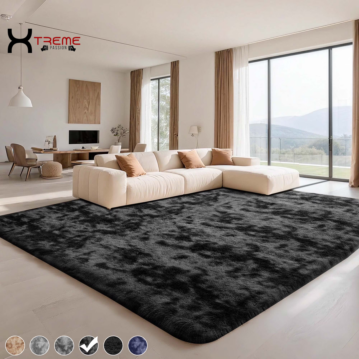 Indulge in Luxury with Our 8x10 Soft Fluffy Camel Area Rug - Perfect for Modern Living Spaces!