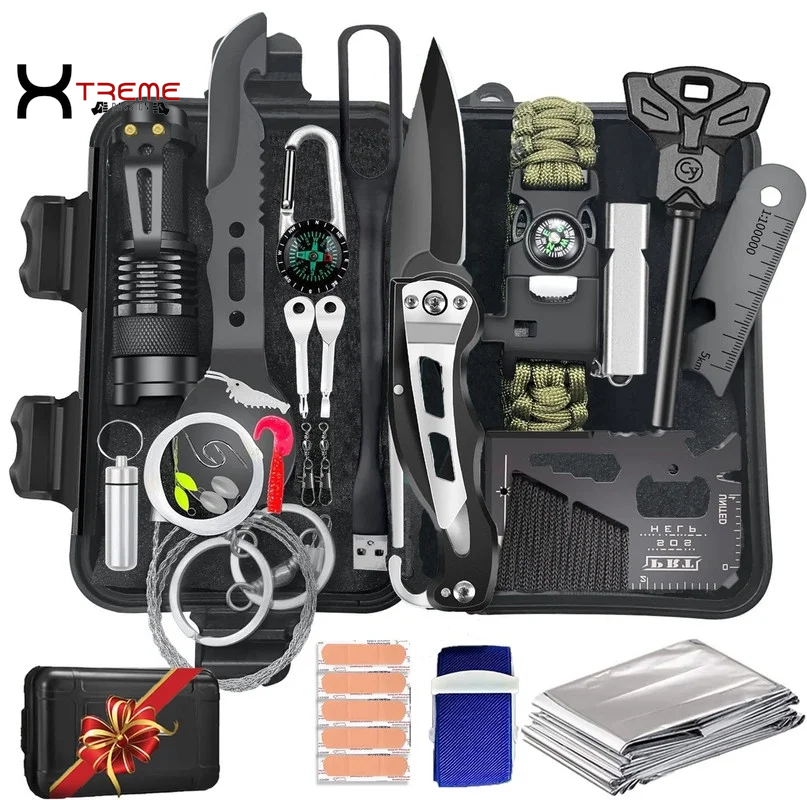 35-in-1 Ultimate Survival Kit - Essential Emergency Gear for Camping, Fishing, and Hunting - Perfect Gift for Men!