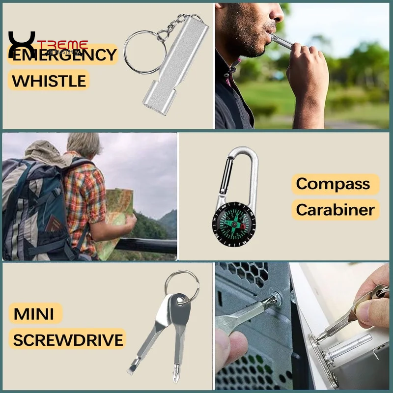 35-in-1 Ultimate Survival Kit - Essential Emergency Gear for Camping, Fishing, and Hunting - Perfect Gift for Men!