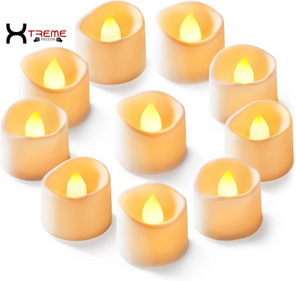 24Pcs Flickering Flameless LED Tea Lights - 200+ Hours of Battery-Operated Ambiance for Weddings, Anniversaries, Halloween, and Christmas Decor