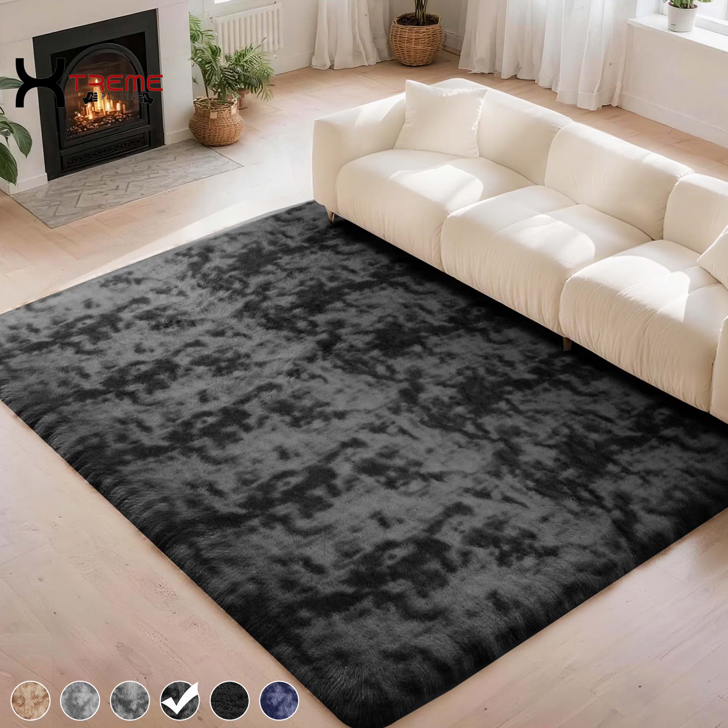 Indulge in Luxury with Our 8x10 Soft Fluffy Camel Area Rug - Perfect for Modern Living Spaces!