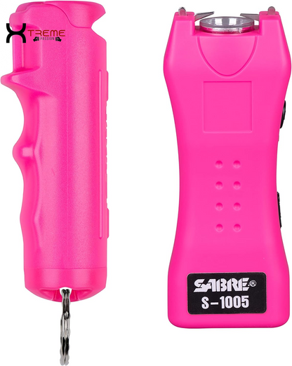 Ultimate Self Defense Kit: Rechargeable Stun Gun & Pepper Spray with 120 Lumen Flashlight for Unmatched Protection