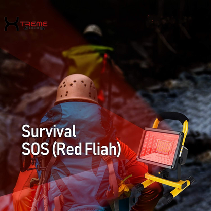 Experience Ultimate Illumination with the 30W Adjustable Brightness 36LED Portable Work Light - Waterproof Flood Light for Garage, Workshop, and Outdoor Adventures in Vibrant Yellow