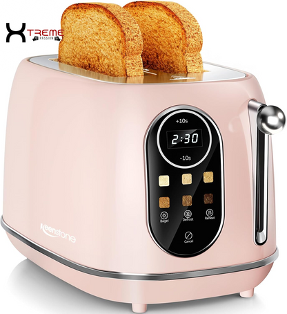 Stylish Deep Blue Compact 2-Slice Toaster with 6 Browning Settings, Bagel & Defrost Functions, and Removable Crumb Tray - Perfect for Every Kitchen!
