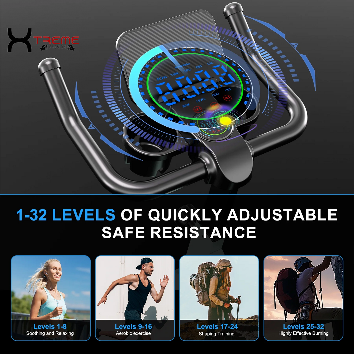 Transform Your Fitness Routine with the Revolutionary Indoor Exercise Bike - Adjustable Resistance, Supports 300 Lbs, Perfect for Home & Office Cardio Workouts!