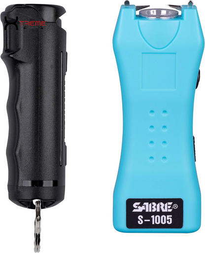 Ultimate Self Defense Kit: Rechargeable Stun Gun & Pepper Spray with 120 Lumen Flashlight for Unmatched Protection