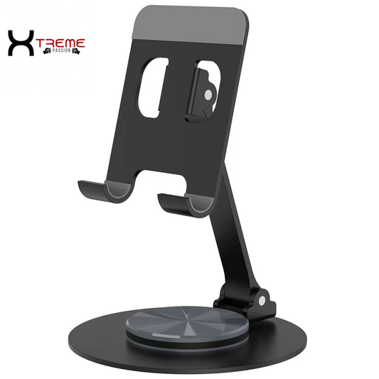 Revolutionary 360° Rotating Metal Desk Phone Holder Stand - Elevate Your iPhone, Smartphone & Tablet Experience for Effortless Viewing and Reading