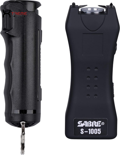 Ultimate Self Defense Kit: Rechargeable Stun Gun & Pepper Spray with 120 Lumen Flashlight for Unmatched Protection