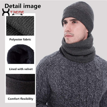 Ultimate Men's Winter Essentials: Cozy Knit Beanie, Warm Scarf & Touchscreen Gloves Set