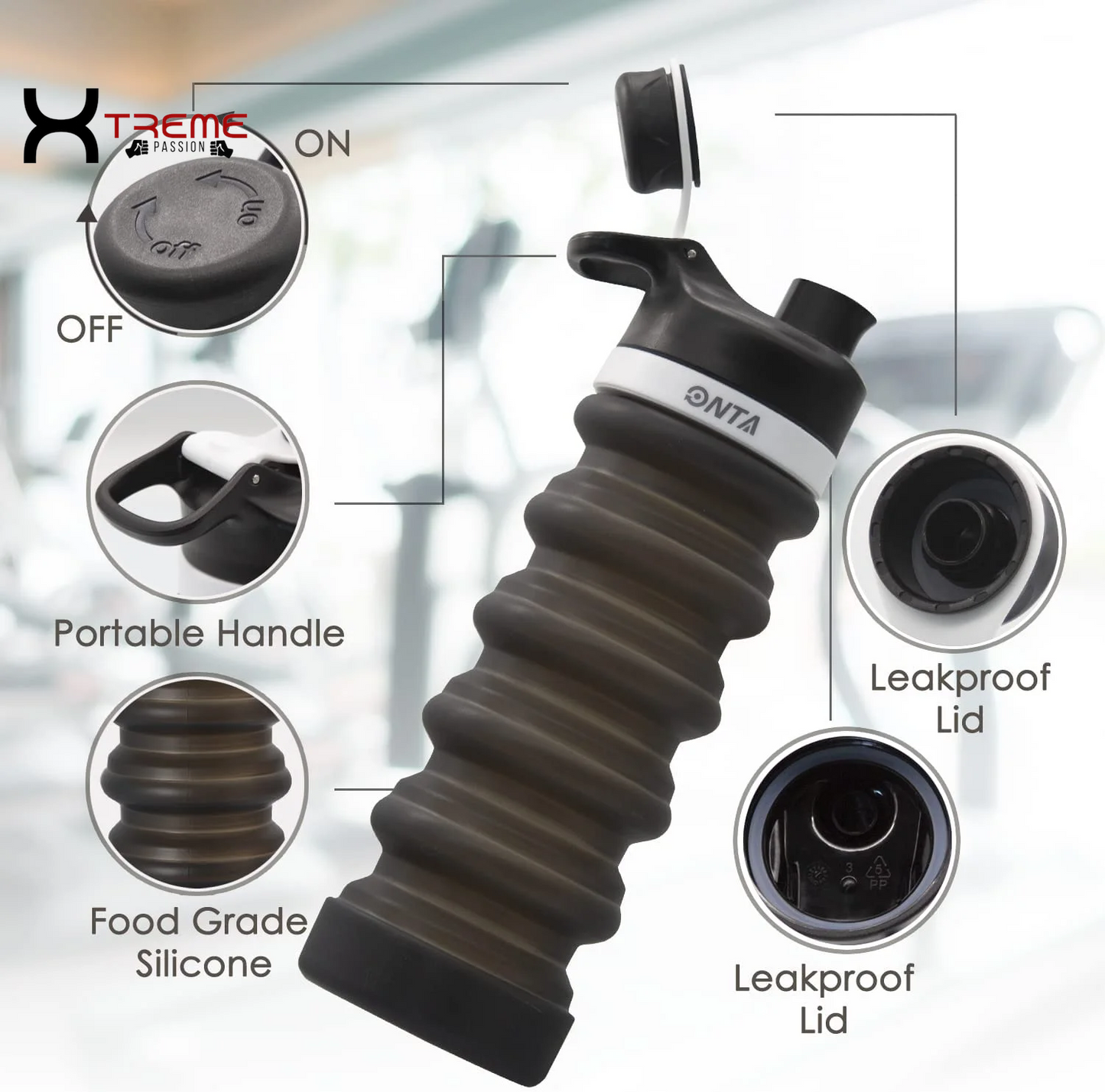 Discover the Ultimate 20Oz Collapsible Water Bottle - BPA-Free Silicone, Leak-Proof & Travel-Friendly in Sleek Black