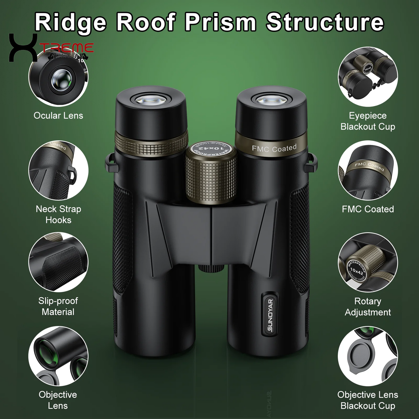 Unleash Your Outdoor Adventures with the 10X42 HD Professional Binoculars - Waterproof, BAK4 Prism, Includes Phone Adapter & Case for Bird Watching, Hiking & Travel