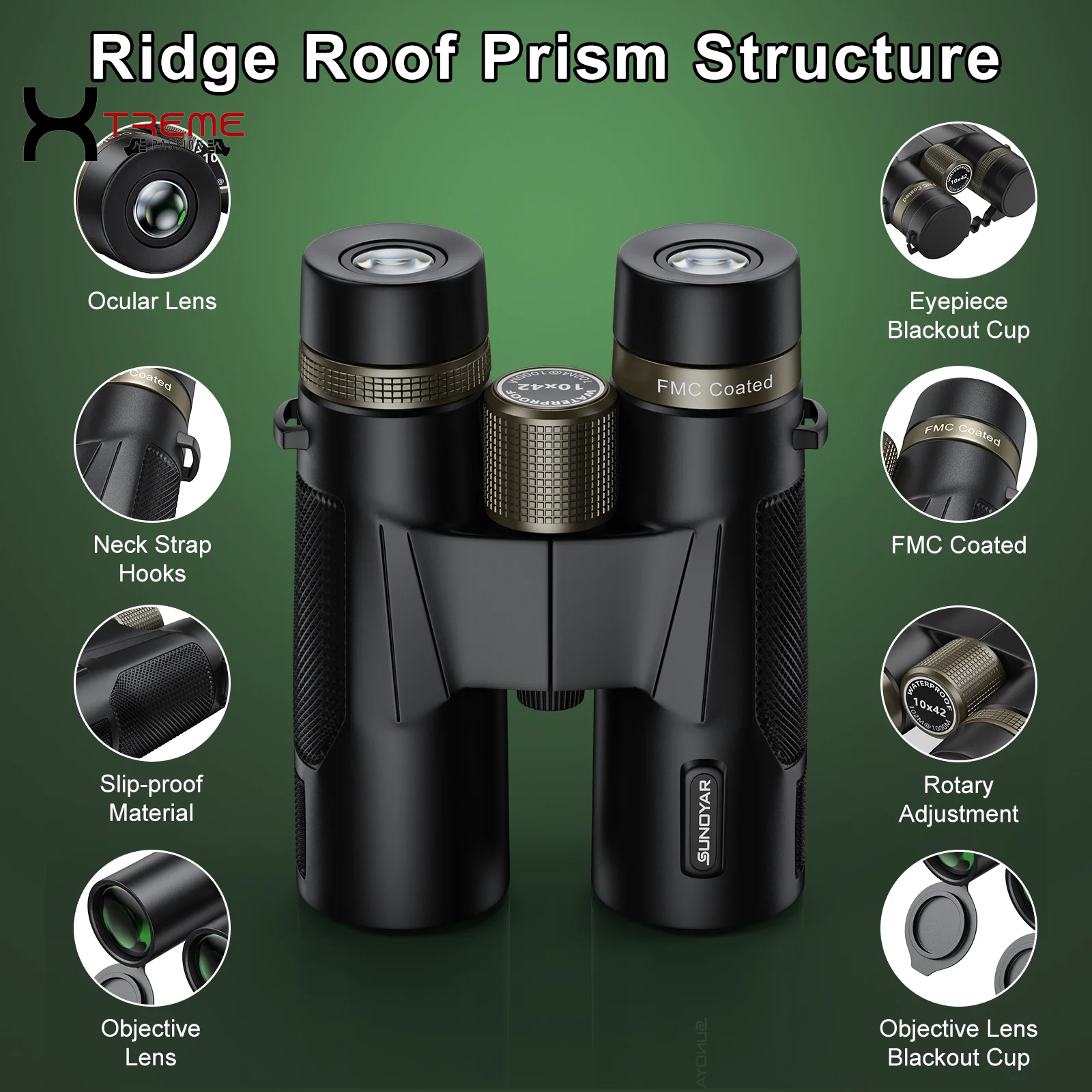 Unleash Your Outdoor Adventures with the 10X42 HD Professional Binoculars - Waterproof, BAK4 Prism, Includes Phone Adapter & Case for Bird Watching, Hiking & Travel