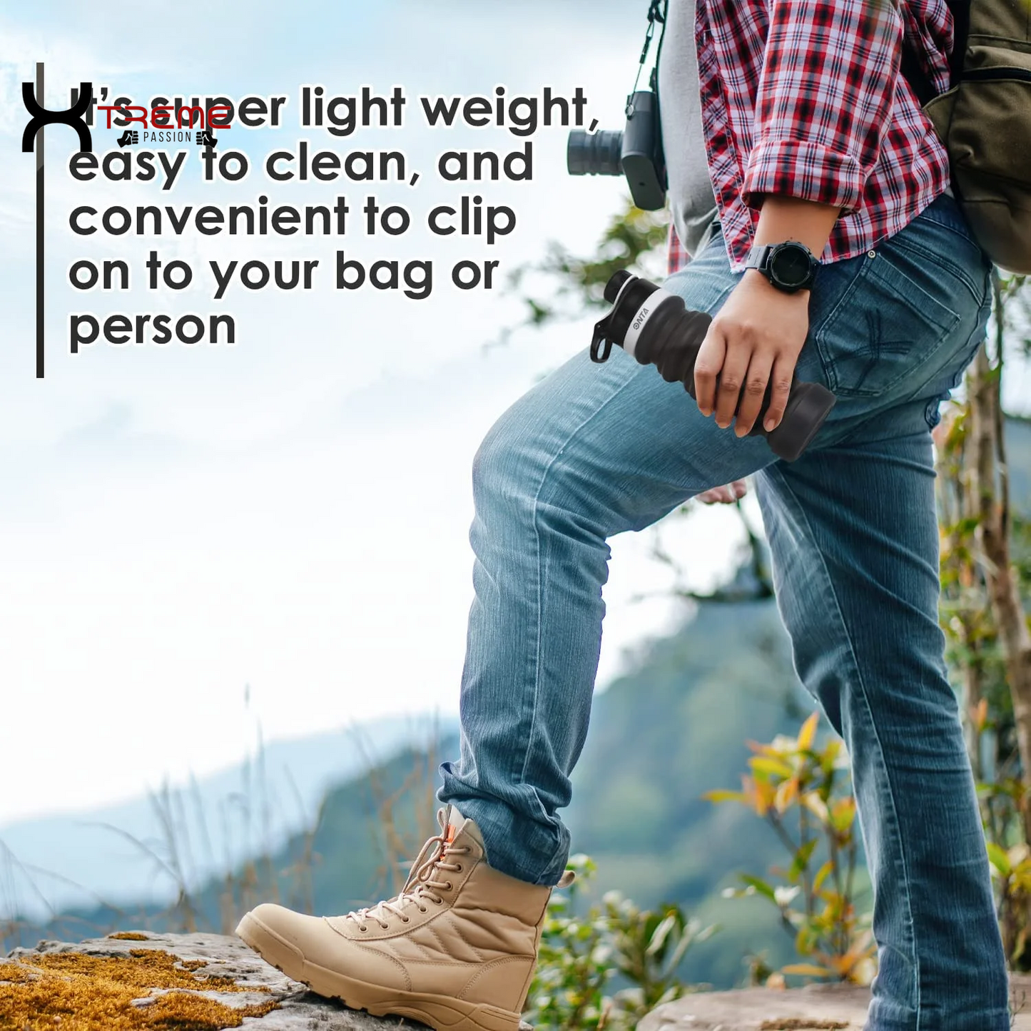 Discover the Ultimate 20Oz Collapsible Water Bottle - BPA-Free Silicone, Leak-Proof & Travel-Friendly in Sleek Black