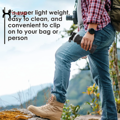 Discover the Ultimate 20Oz Collapsible Water Bottle - BPA-Free Silicone, Leak-Proof & Travel-Friendly in Sleek Black