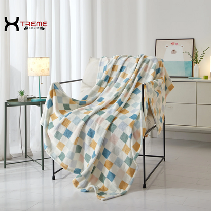 Snuggle Up in Style with Our Cozy Red Plaid Plush Throw Blanket - Ideal for All Ages, 50" x 60"