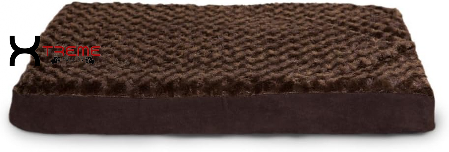 Ultimate Comfort for Your Furry Friend: Large Cooling Gel Dog Bed with Removable Washable Cover - Cozy Berber & Suede Top for Medium to Large Dogs Up to 55 lbs in Stylish Espresso
