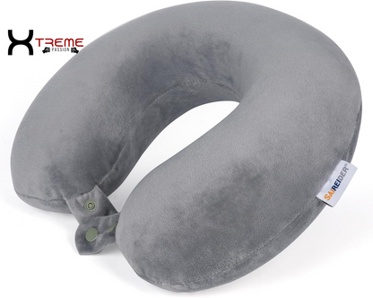 Experience Unmatched Comfort with Our 100% Pure Memory Foam Travel Neck Pillow - Perfect for Airplane, Car, Home & Office with Easy-to-Clean Washable Cover in Black
