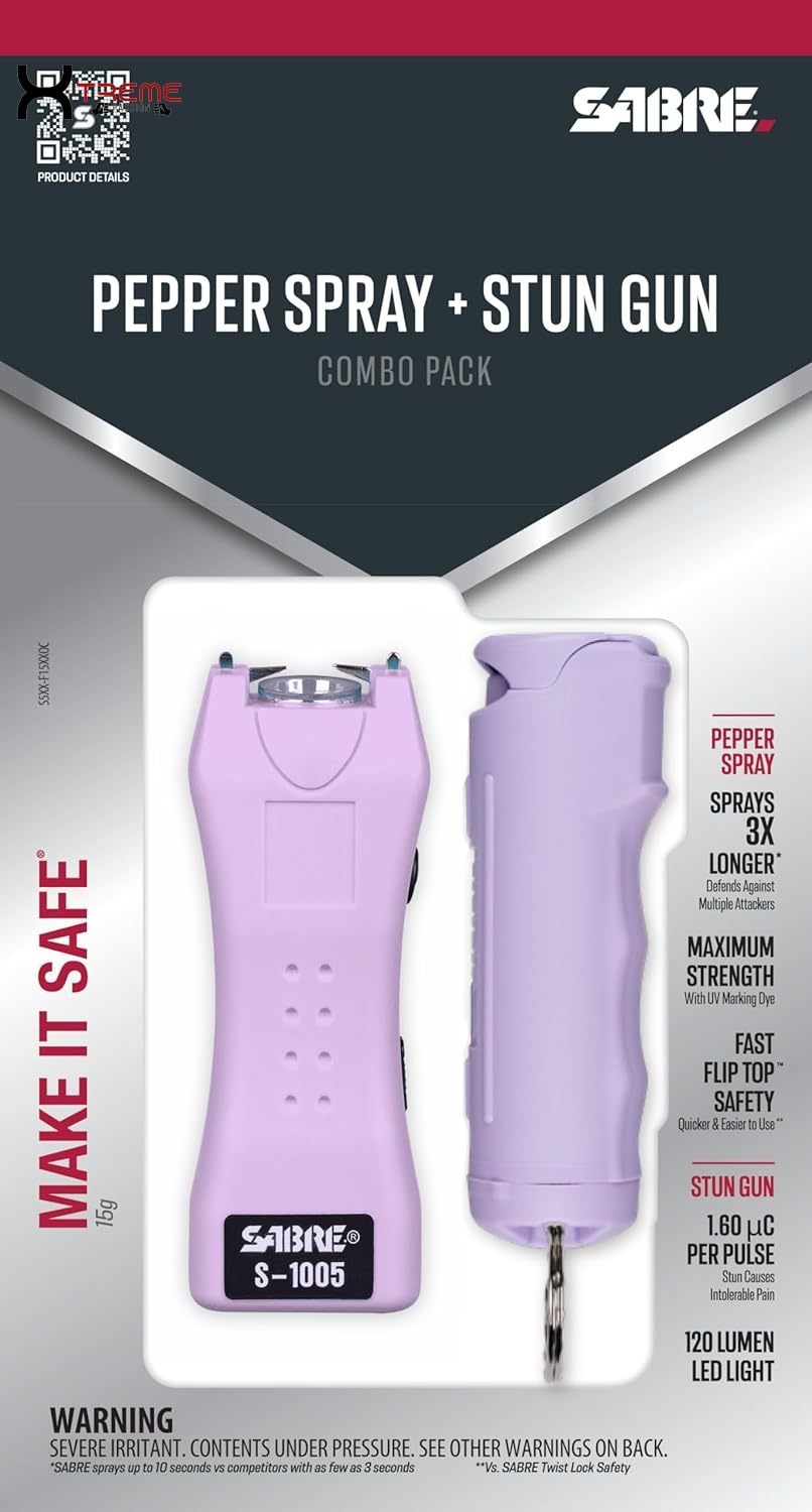 Ultimate Self Defense Kit: Rechargeable Stun Gun & Pepper Spray with 120 Lumen Flashlight for Unmatched Protection