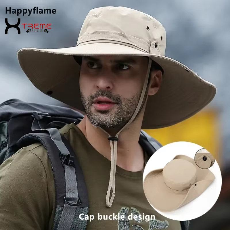 Ultimate Sun Protection Fishing Hat - Breathable Mesh Cap for Outdoor Adventures, Hiking, and Camping - Stylish Anti-UV Men's Panama Hat