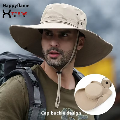Ultimate Sun Protection Fishing Hat - Breathable Mesh Cap for Outdoor Adventures, Hiking, and Camping - Stylish Anti-UV Men's Panama Hat