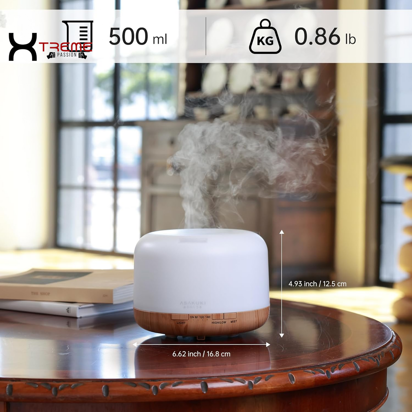 Transform Your Space with the 500ml Ultrasonic Essential Oil Diffuser - Aromatherapy Humidifier Featuring Remote Control, 7 LED Colors, Timer & Auto Shut-Off for Large Areas