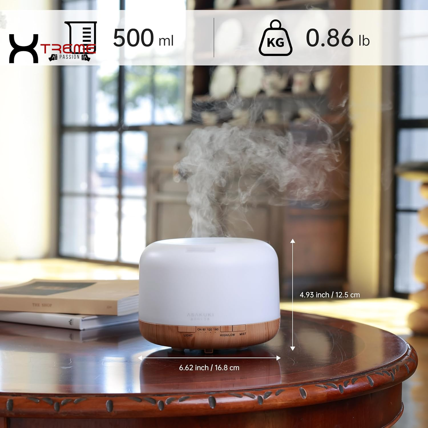 Transform Your Space with the 500ml Ultrasonic Essential Oil Diffuser - Aromatherapy Humidifier Featuring Remote Control, 7 LED Colors, Timer & Auto Shut-Off for Large Areas
