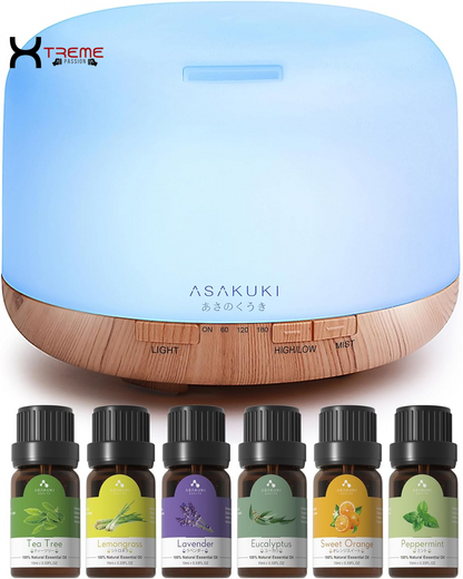 Transform Your Space with the 500ml Ultrasonic Essential Oil Diffuser - Aromatherapy Humidifier Featuring Remote Control, 7 LED Colors, Timer & Auto Shut-Off for Large Areas