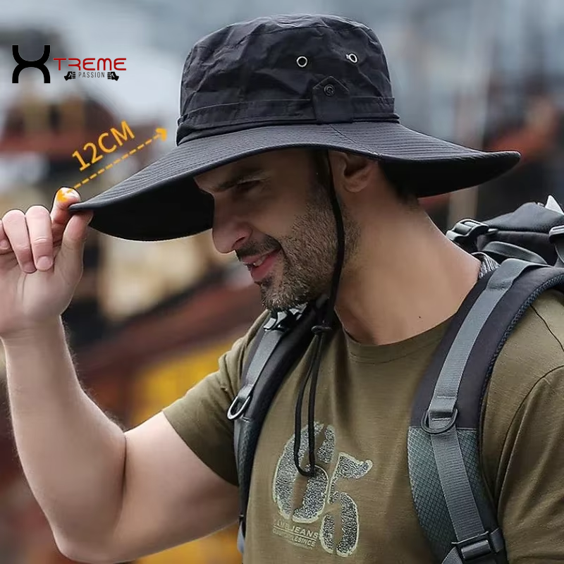 Ultimate Sun Protection Fishing Hat - Breathable Mesh Cap for Outdoor Adventures, Hiking, and Camping - Stylish Anti-UV Men's Panama Hat