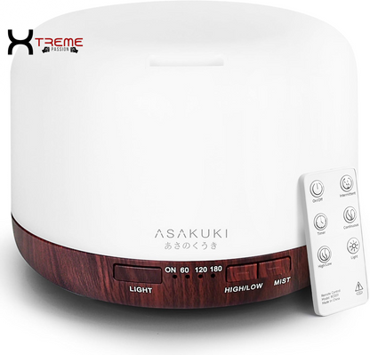 Transform Your Space with the 500ml Ultrasonic Essential Oil Diffuser - Aromatherapy Humidifier Featuring Remote Control, 7 LED Colors, Timer & Auto Shut-Off for Large Areas