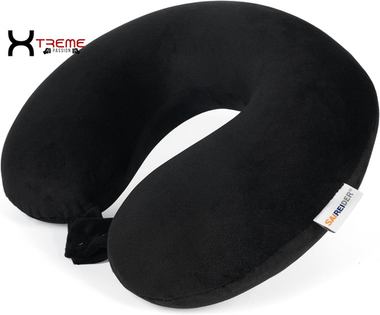 Experience Unmatched Comfort with Our 100% Pure Memory Foam Travel Neck Pillow - Perfect for Airplane, Car, Home & Office with Easy-to-Clean Washable Cover in Black