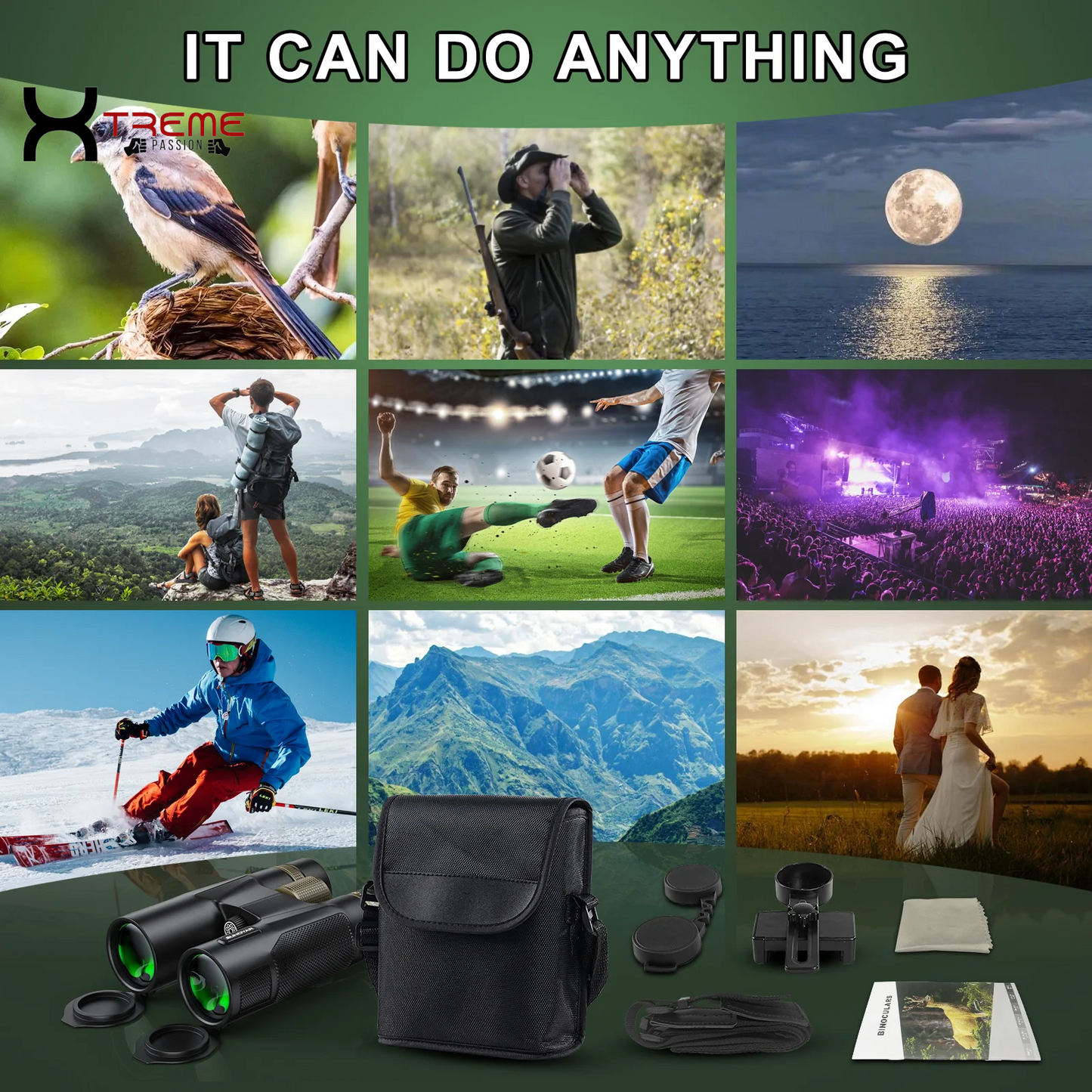 Unleash Your Outdoor Adventures with the 10X42 HD Professional Binoculars - Waterproof, BAK4 Prism, Includes Phone Adapter & Case for Bird Watching, Hiking & Travel