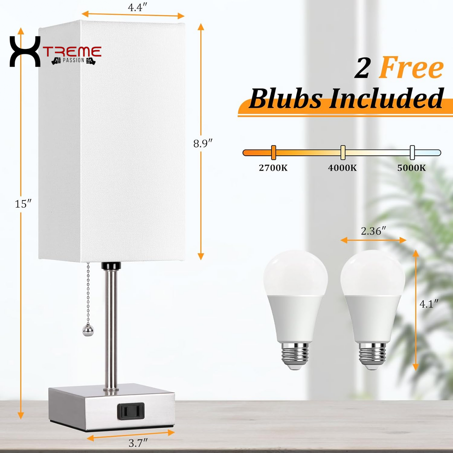 Elevate Your Space with the Modern Touch Control Bedside Lamp - 3-Way Dimmable, USB Ports & AC Outlet, Featuring a Chic White Fabric Shade