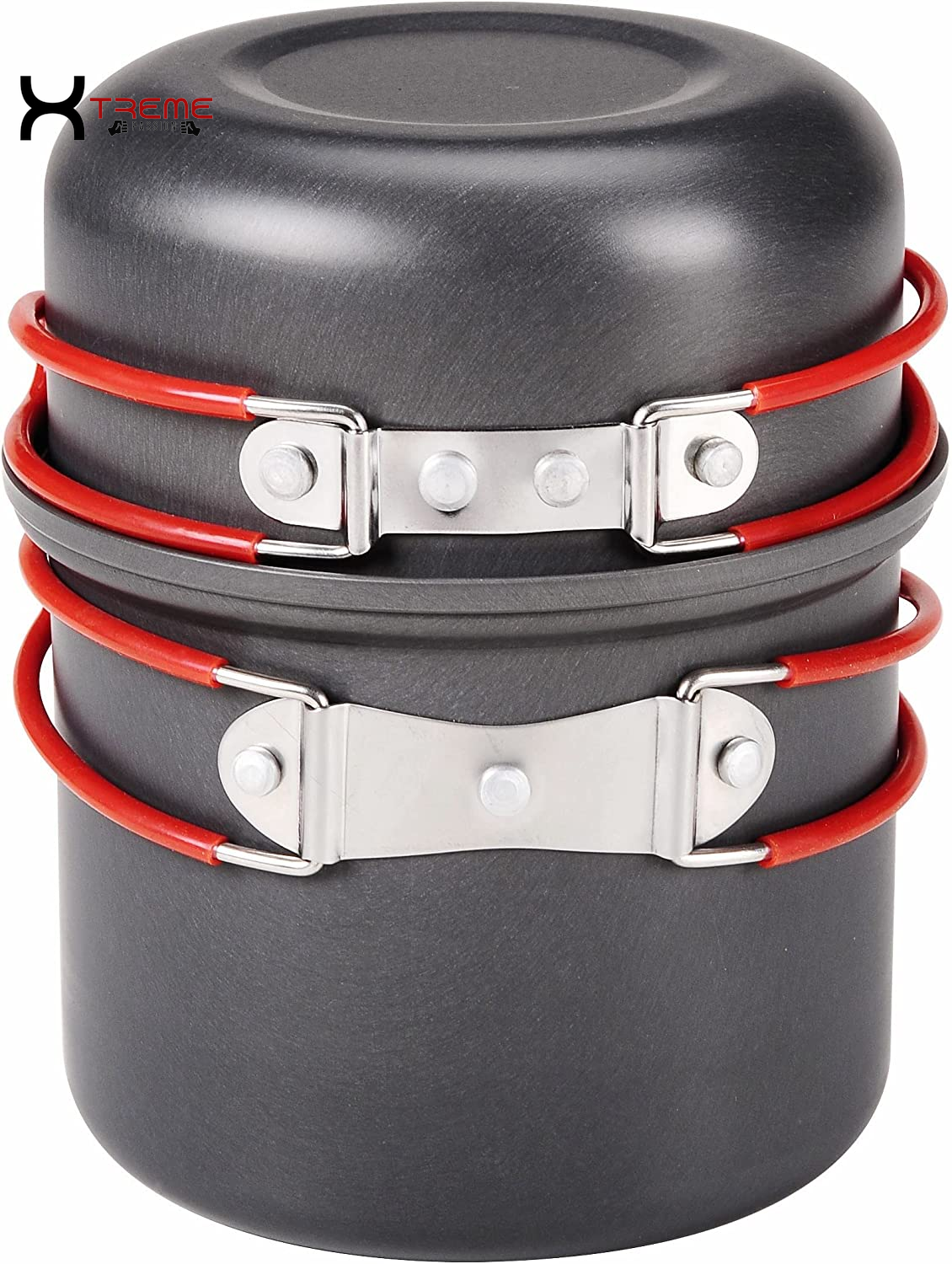 Ultimate 24-Piece Lightweight Camping Cookware Set for Family Adventures – Includes Kettle, Pots, Frying Pan, Bowls, Plates, and Spoon!