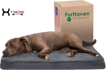 Ultimate Comfort for Your Furry Friend: Large Cooling Gel Dog Bed with Removable Washable Cover - Cozy Berber & Suede Top for Medium to Large Dogs Up to 55 lbs in Stylish Espresso