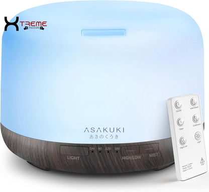 Transform Your Space with the 500ml Ultrasonic Essential Oil Diffuser - Aromatherapy Humidifier Featuring Remote Control, 7 LED Colors, Timer & Auto Shut-Off for Large Areas