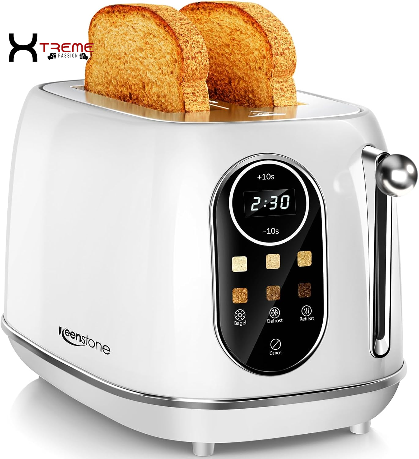 Stylish Deep Blue Compact 2-Slice Toaster with 6 Browning Settings, Bagel & Defrost Functions, and Removable Crumb Tray - Perfect for Every Kitchen!