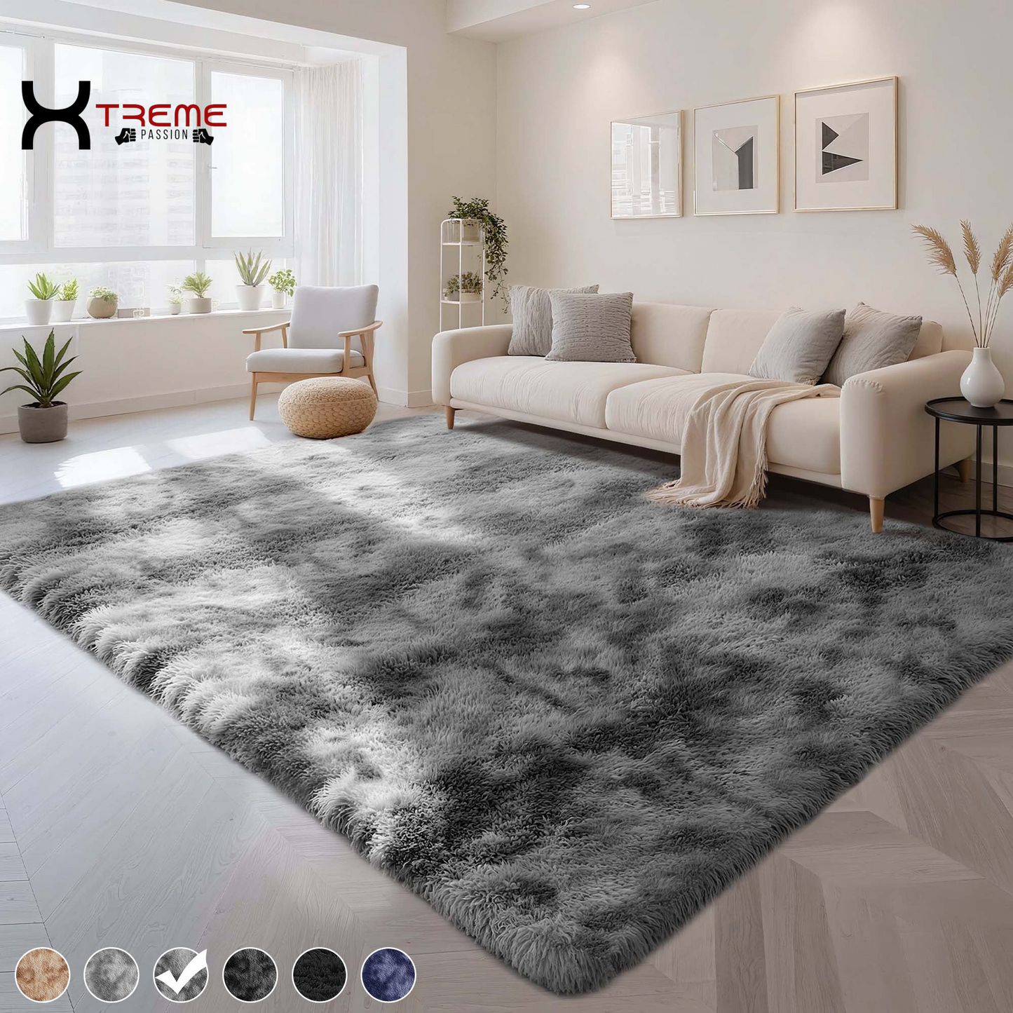 Indulge in Luxury with Our 8x10 Soft Fluffy Camel Area Rug - Perfect for Modern Living Spaces!