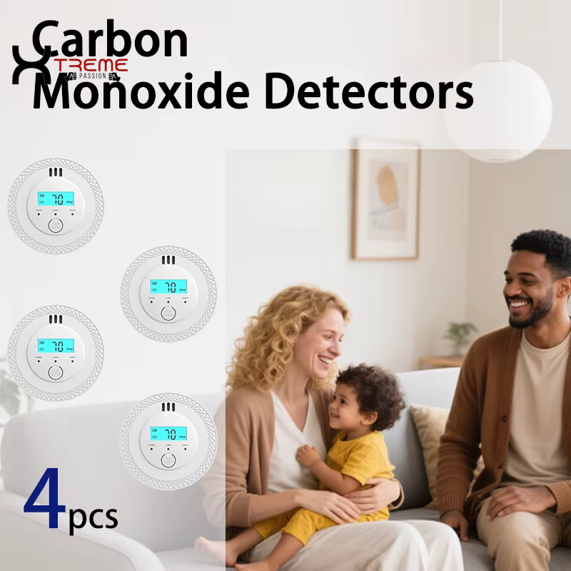 Battery-Powered Carbon Monoxide Detector with LCD Display - Reliable Smoke Alarm for Home, Office, Restaurant, and Hotel Safety