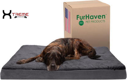 Ultimate Comfort for Your Furry Friend: Large Cooling Gel Dog Bed with Removable Washable Cover - Cozy Berber & Suede Top for Medium to Large Dogs Up to 55 lbs in Stylish Espresso