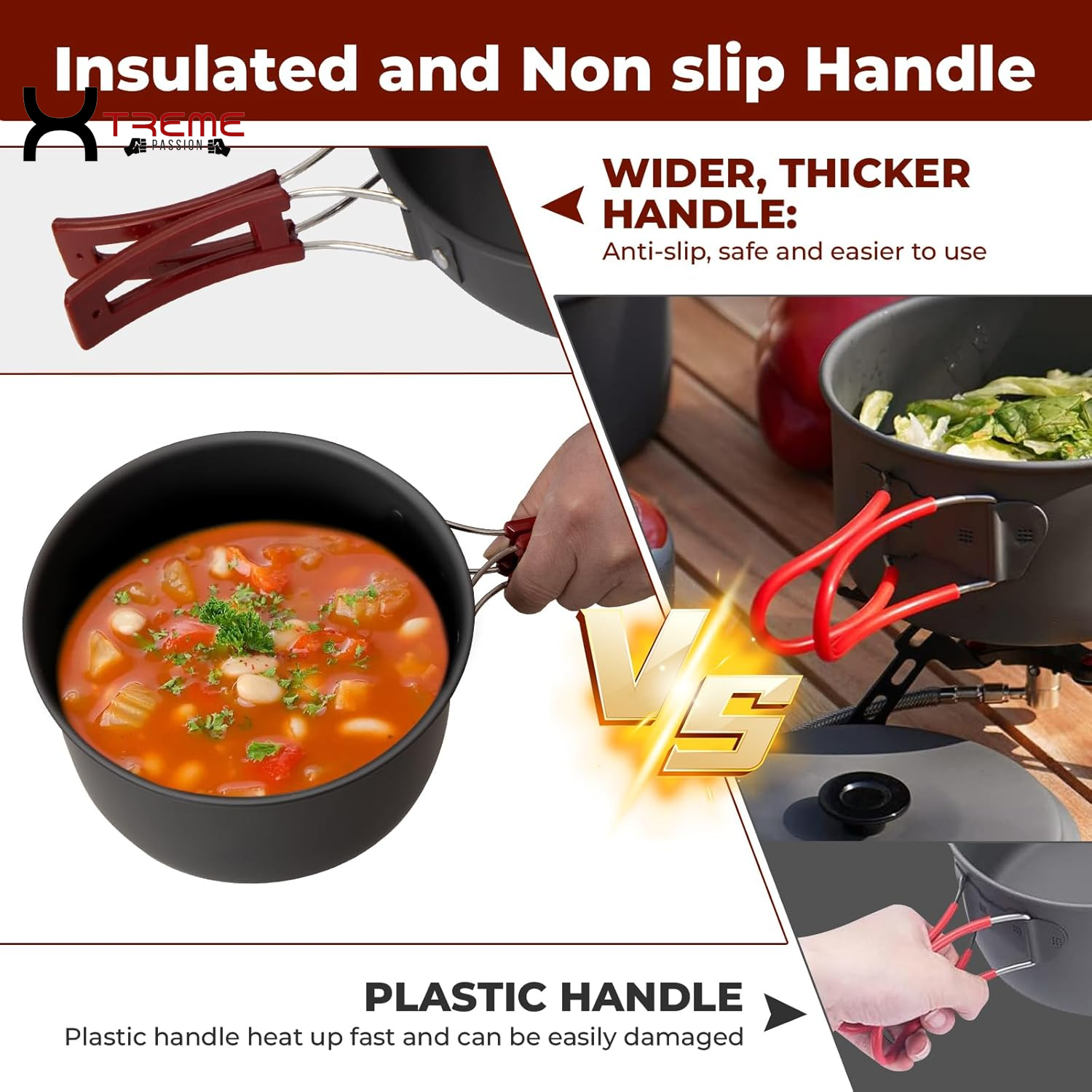 Ultimate 24-Piece Lightweight Camping Cookware Set for Family Adventures – Includes Kettle, Pots, Frying Pan, Bowls, Plates, and Spoon!