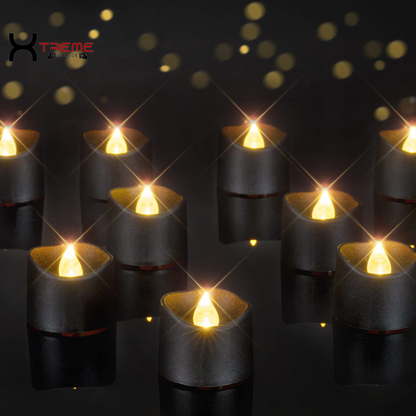 24Pcs Flickering Flameless LED Tea Lights - 200+ Hours of Battery-Operated Ambiance for Weddings, Anniversaries, Halloween, and Christmas Decor